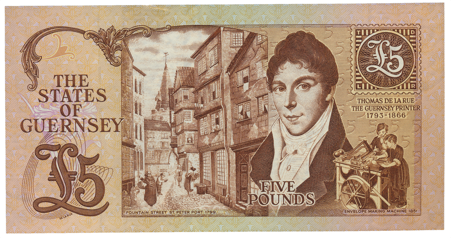 GUERNSEY P.49a GU44b 1991-1996 £5 AUNC