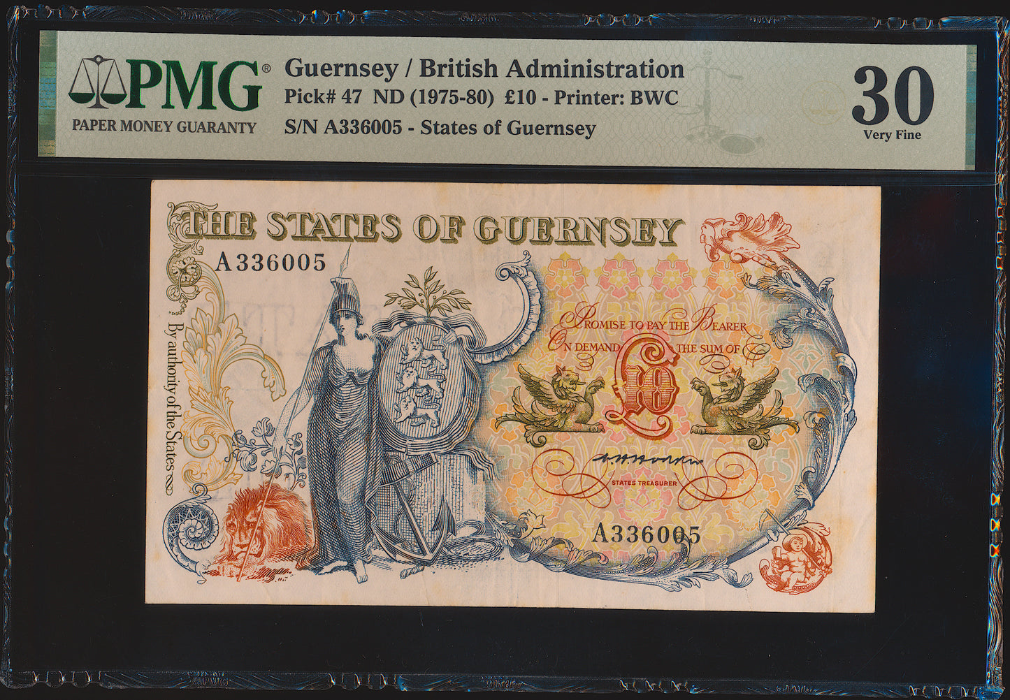 GUERNSEY P.47 GU51 1975-1980 £10 VF 30