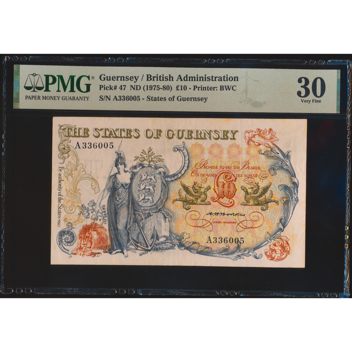 GUERNSEY P.47 GU51 1975-1980 £10 VF 30