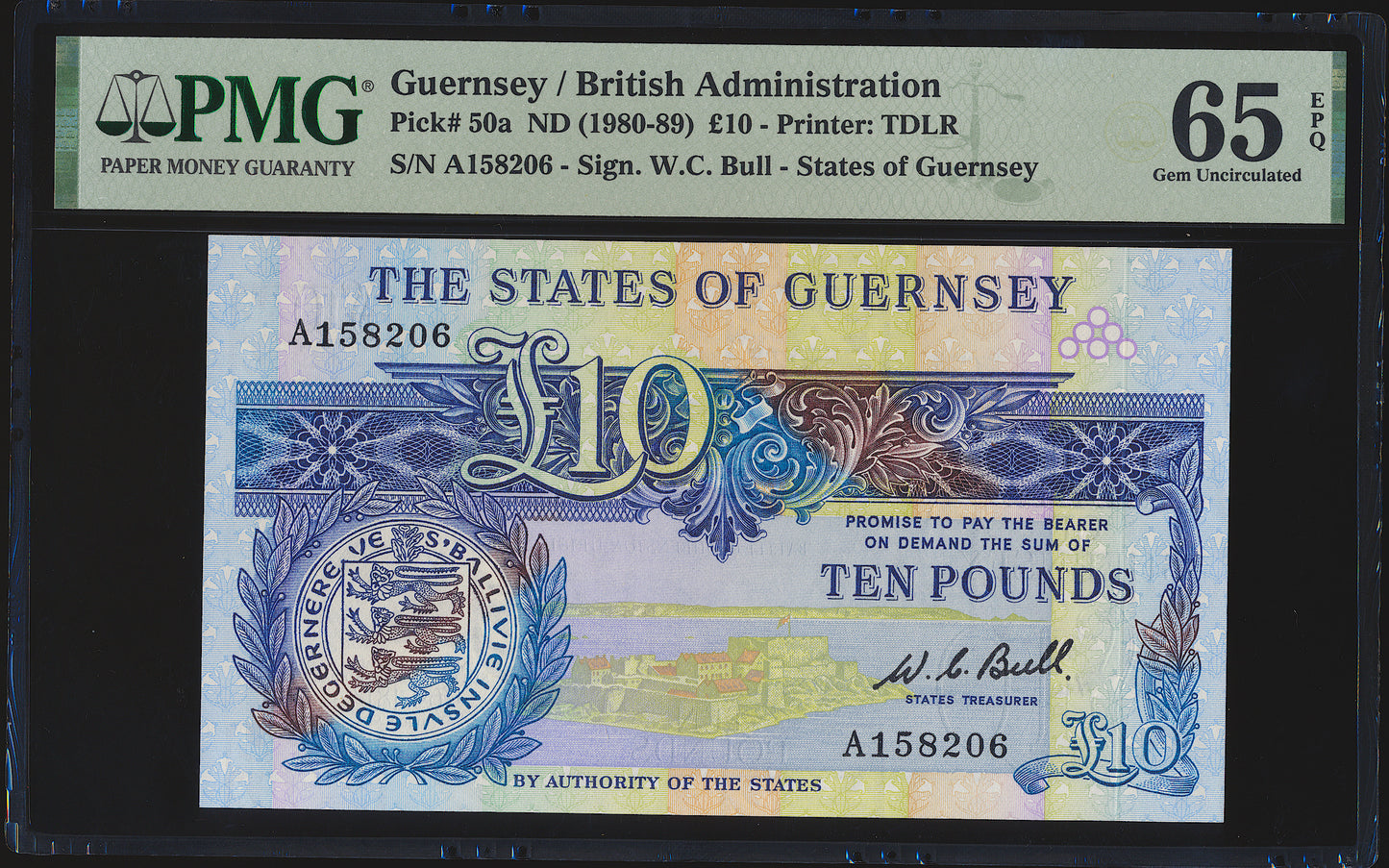 GUERNSEY P.50a GU52a 1980-1990 £10 GEM UNC 65 EPQ