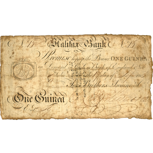 Halifax Bank 1805 1 Guinea banknote Out 875a