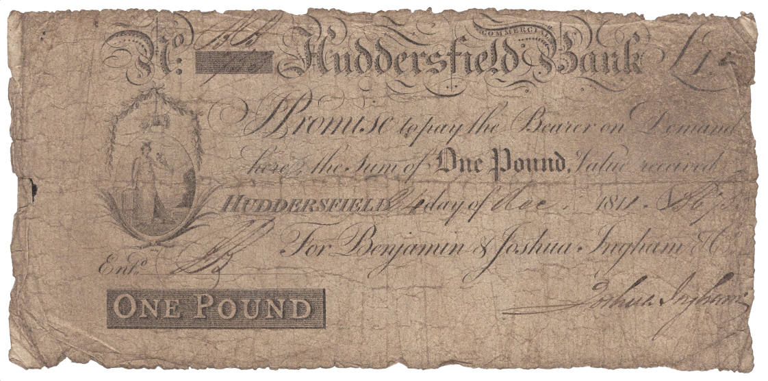 Huddersfield Commercial Bank 1811 £1 banknote Outing 1004b