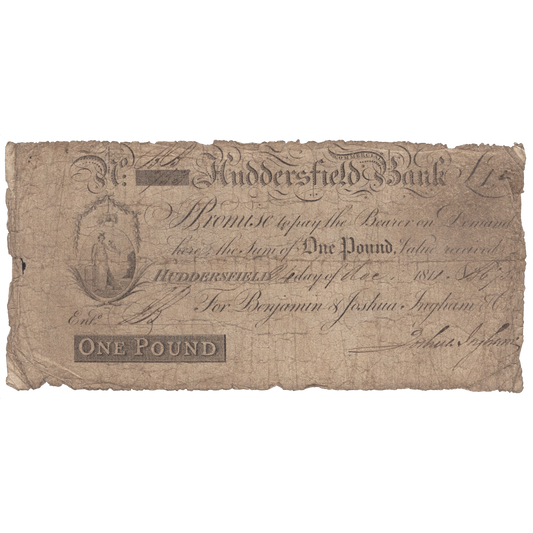 Huddersfield Commercial Bank 1811 £1 banknote Outing 1004b