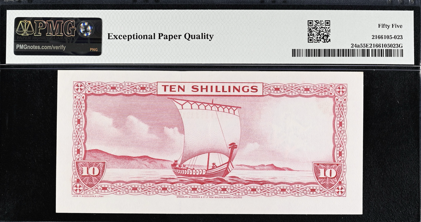 ISLE OF MAN P.24a IM21a 1969-1972 10 shillings A AUNC 55 EPQ