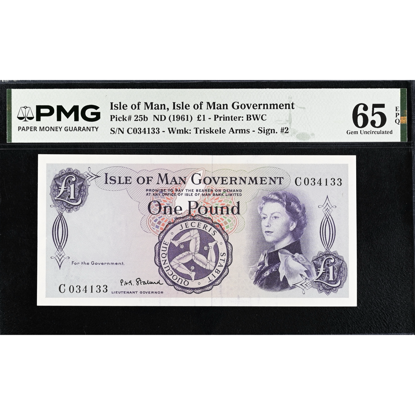 ISLE OF MAN P.25b IM31b 1961-1972 £1 Gem UNC 65 EPQ
