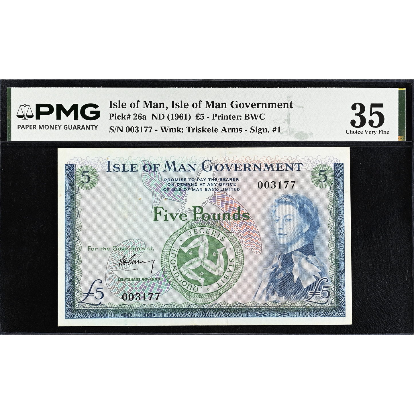 ISLE OF MAN P.26a IM41a 1961-1972 £5 Choice VF 35