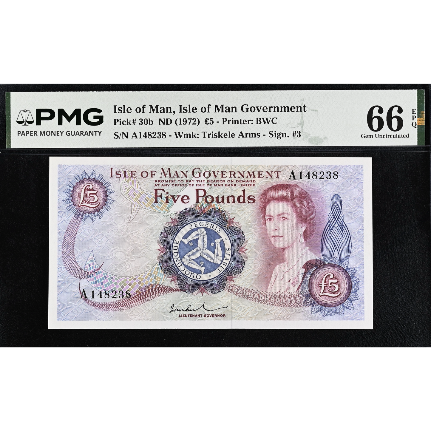 ISLE OF MAN P.30b IM42a 1979-1991 £5 Gem UNC 66 EPQ