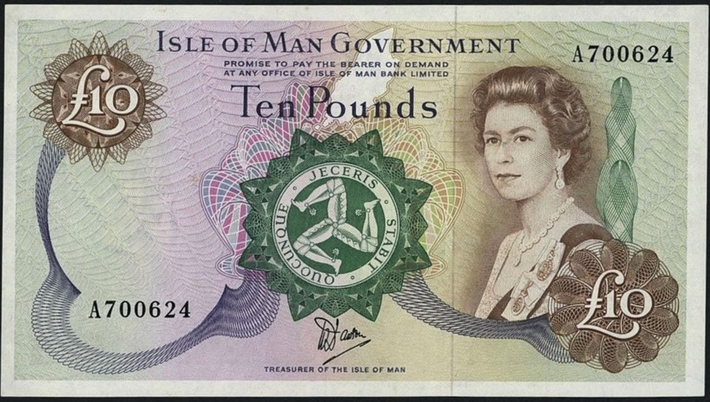 ISLE OF MAN P.36b IM52 1979-1991 £10 AUNC