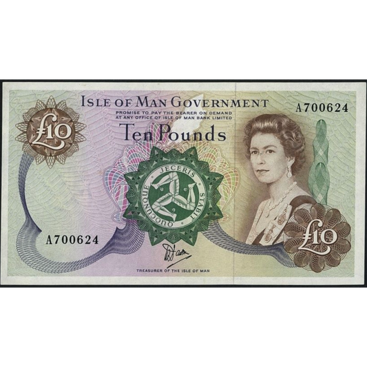 ISLE OF MAN P.36b IM52 1979-1991 £10 AUNC