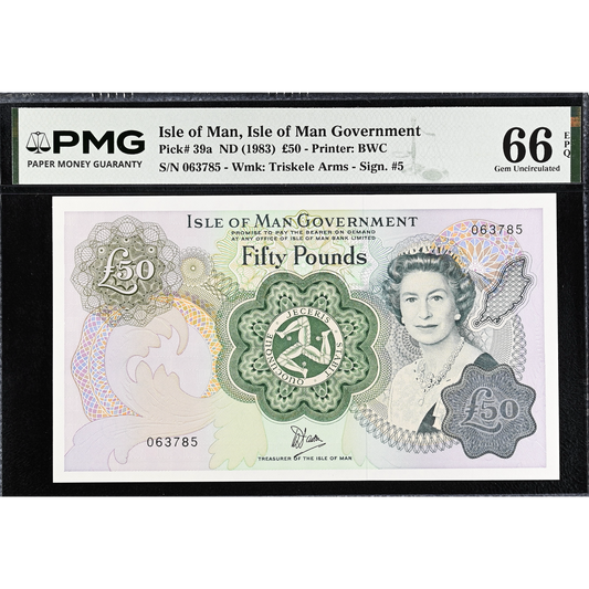 ISLE OF MAN P.39a IM71 1983 £50 Gem UNC 66 EPQ