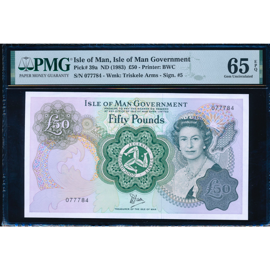 ISLE OF MAN P.39a IM71 1983 £50 Gem UNC 66 EPQ