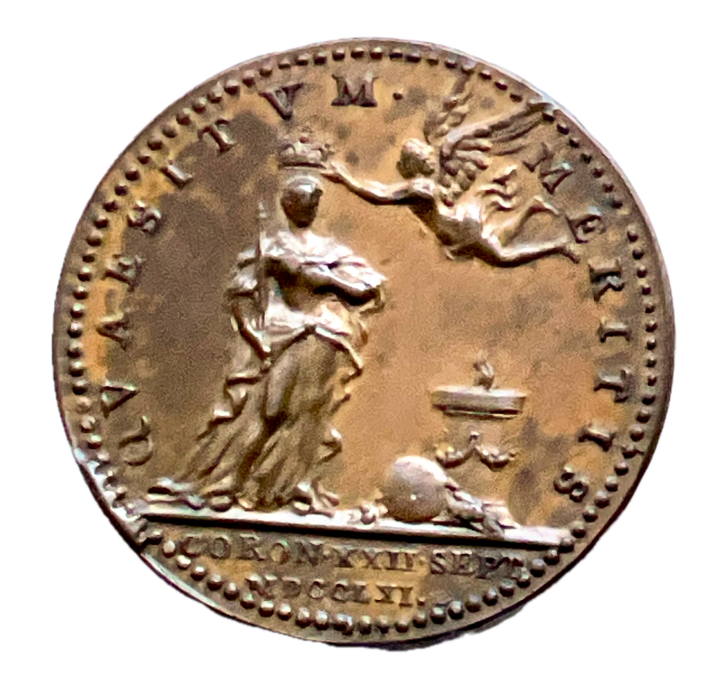 1761 Coronation copper medal E696 BHM 66 VF