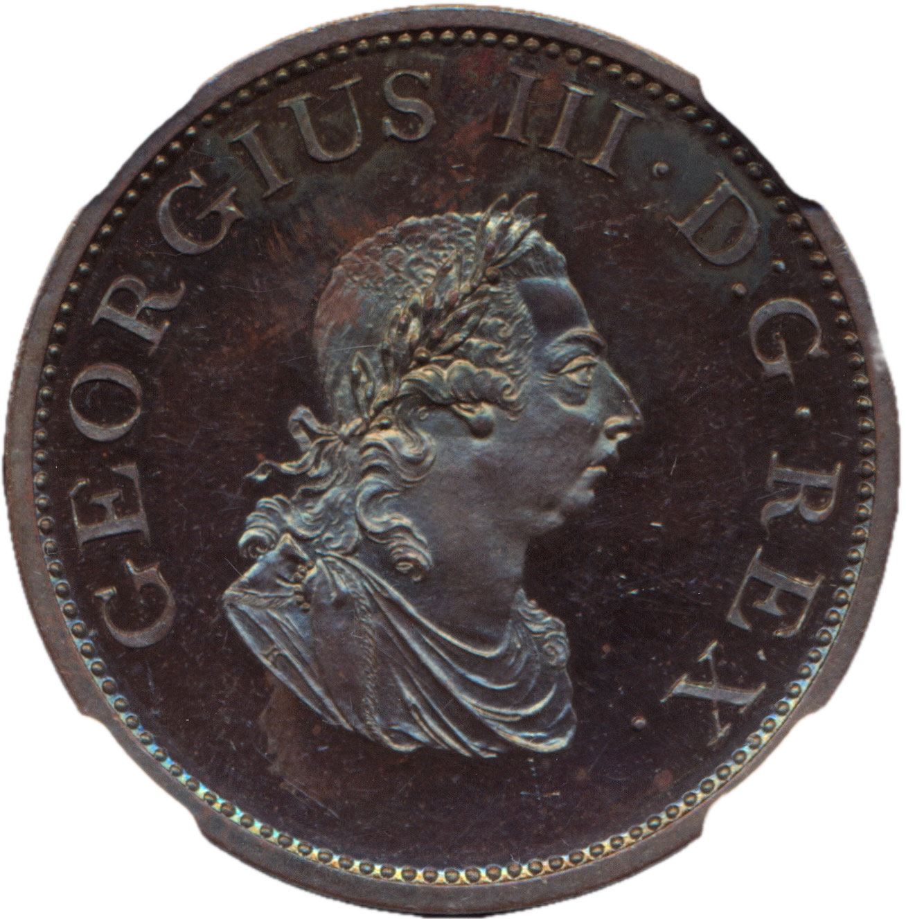 IRELAND 1805 Proof Copper Halfpenny KM147.1 PF62 Brown Cameo