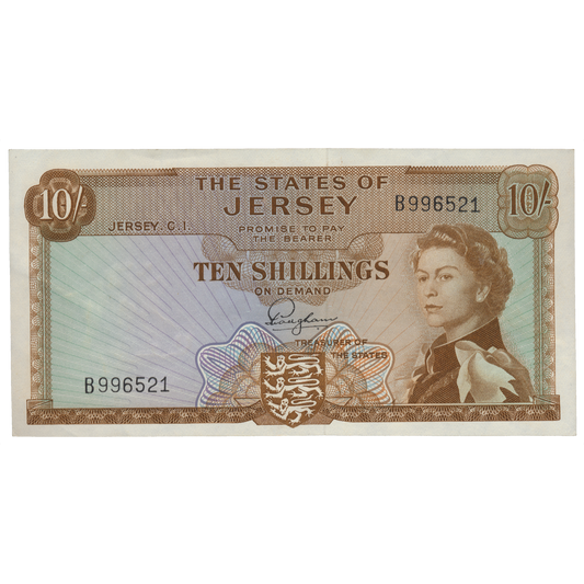 JERSEY P.7a JE10 1963 10 shillings EF