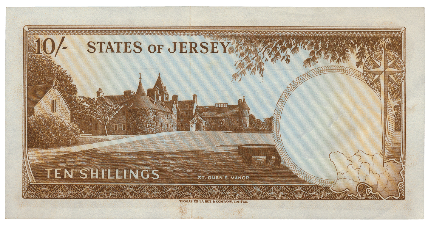 JERSEY P.7a JE10 1963 10 shillings EF