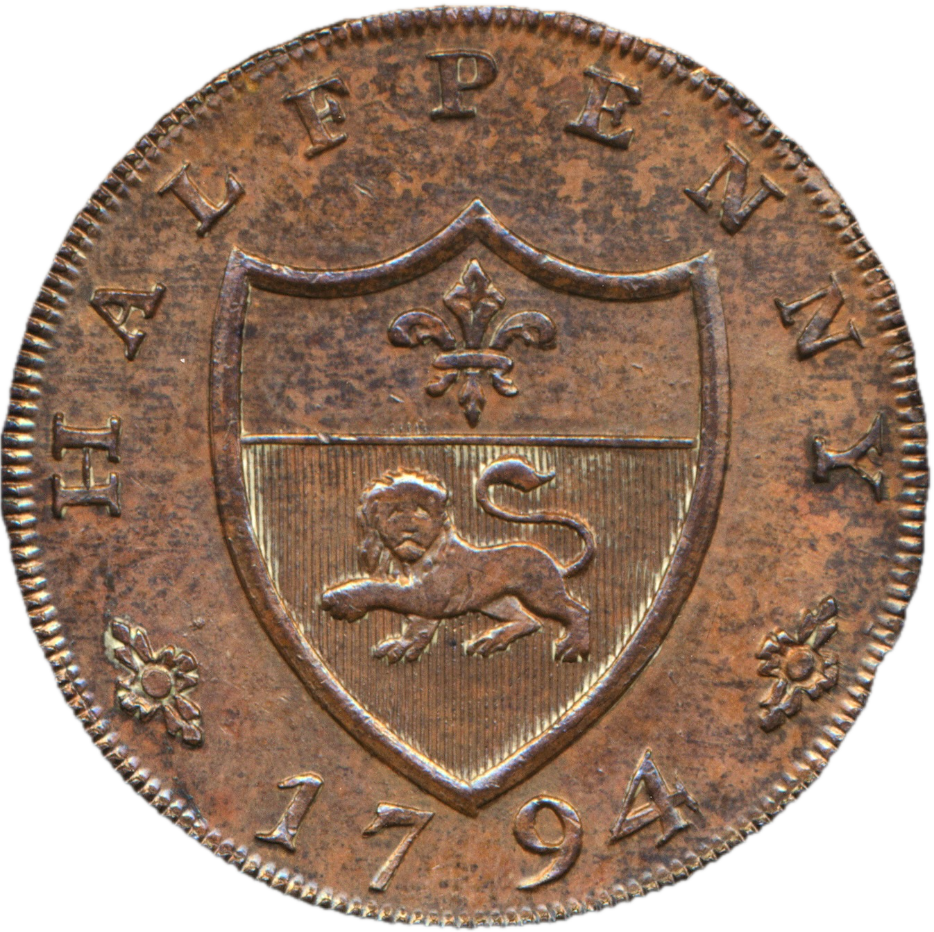 Lancashire D&H 43 Lancaster 1794 Conder Halfpenny