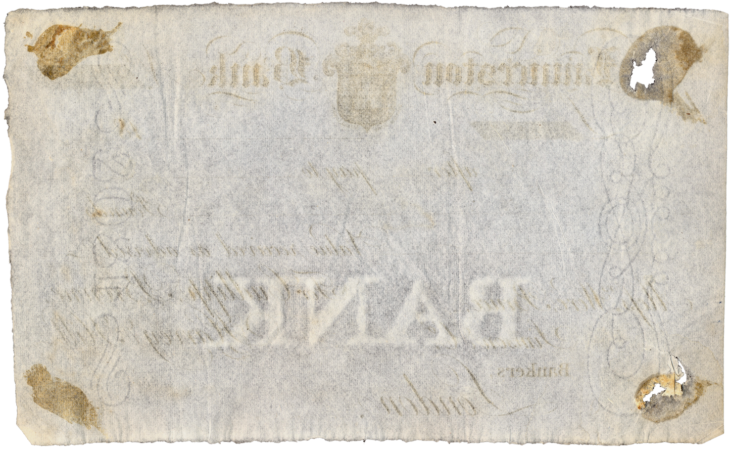 Launceston Bank 18-- (1810 - 1811) unissued bank drafts or payment orders Outing 1111