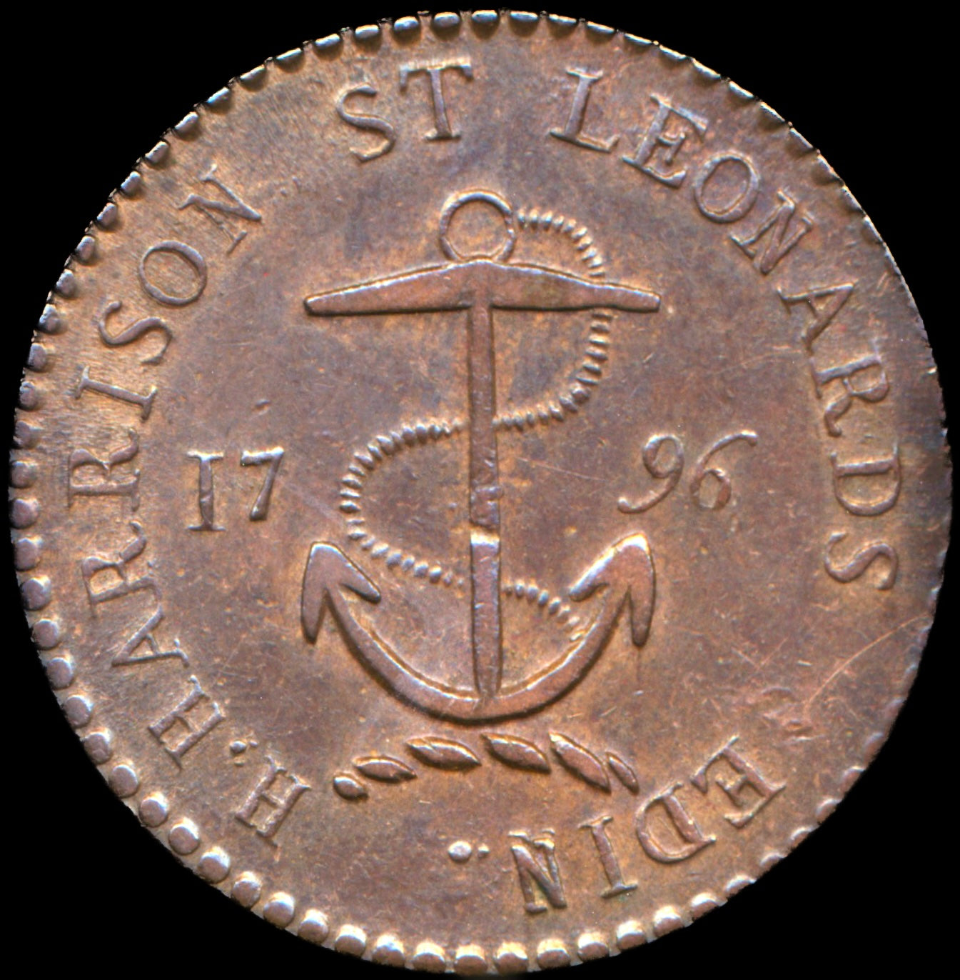 Lothian D&H 20 Edinburgh 1796 Conder Halfpenny