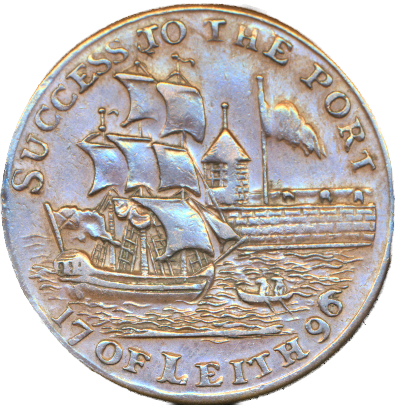 Lothian D&H 59 Leith 1796 Conder Halfpenny