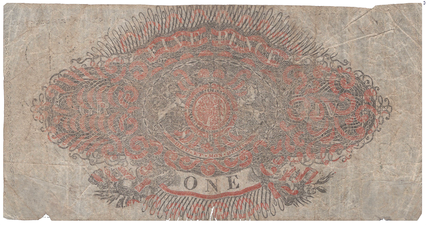 Ludlow Bank 1824 £1 banknote Outing 1293i