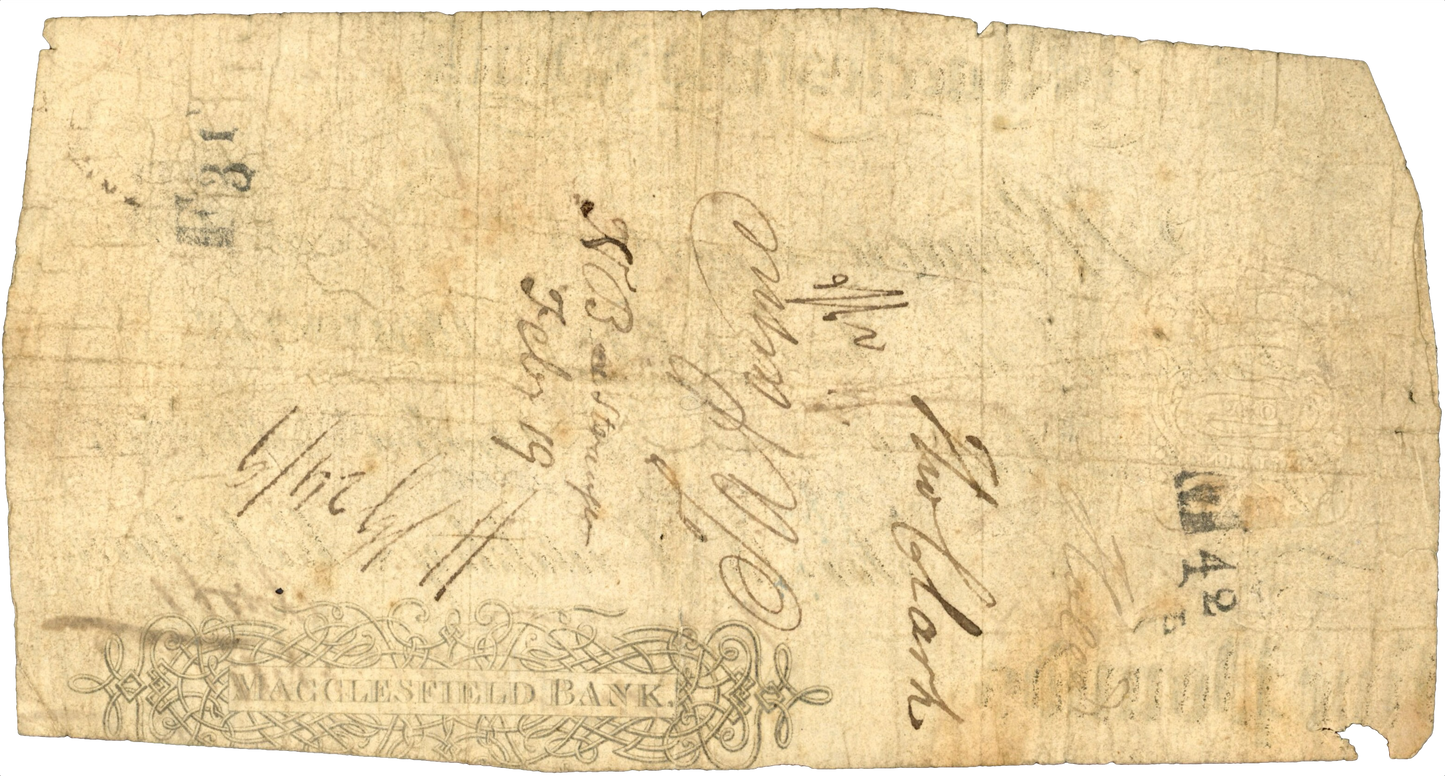 Macclesfield Bank 1815 £5 banknote Outing 1318b