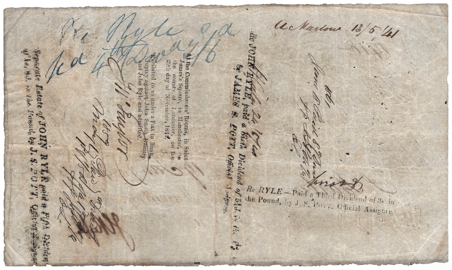 Macclesfield & Cheshire Bank 1841 £5 banknote Outing 1319b