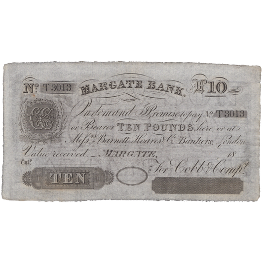 Margate Bank 18__ £10 banknote Outing 1389f