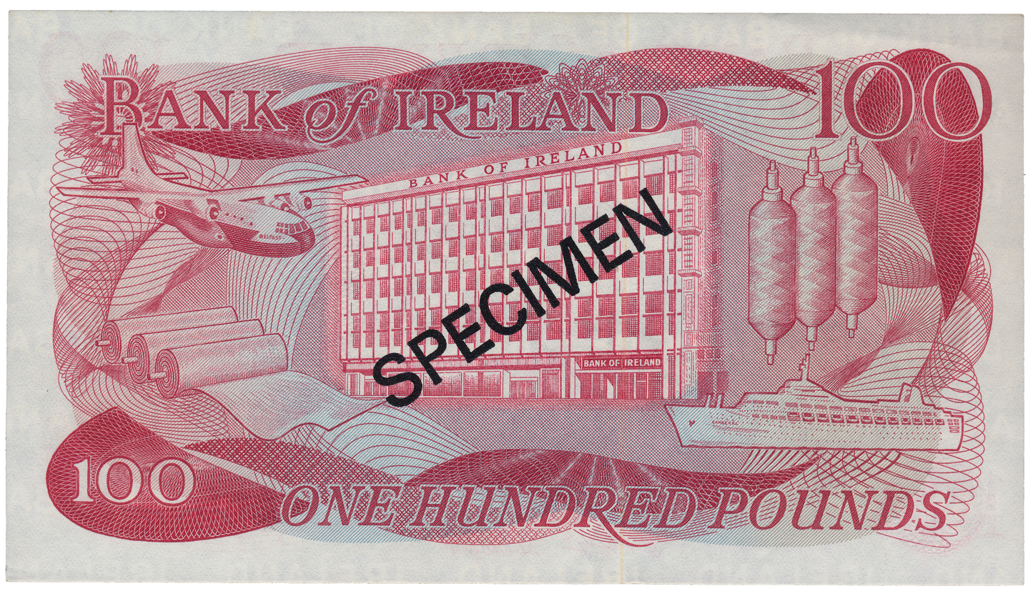 NORTHERN IRELAND P.68a NI251b 1978 Bank of Ireland £100 UNC Specimen