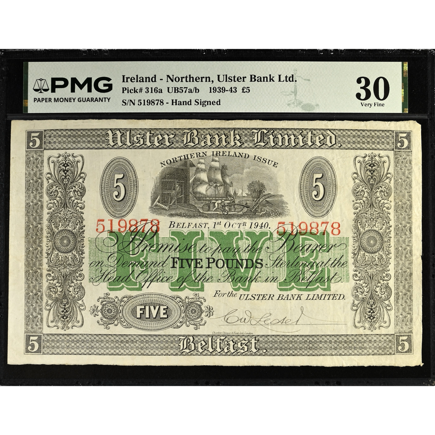 NORTHERN IRELAND P.316a NI813a 1940 Ulster Bank £1 VF 30