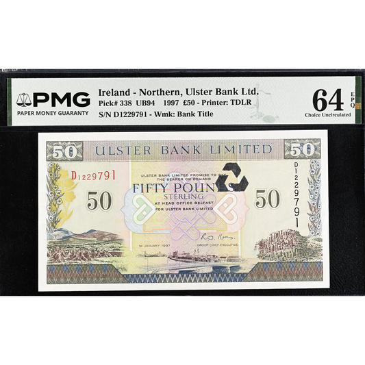 NORTHERN IRELAND P.338 NI844 1997 Ulster Bank £50 Choice UNC 64 EPQ
