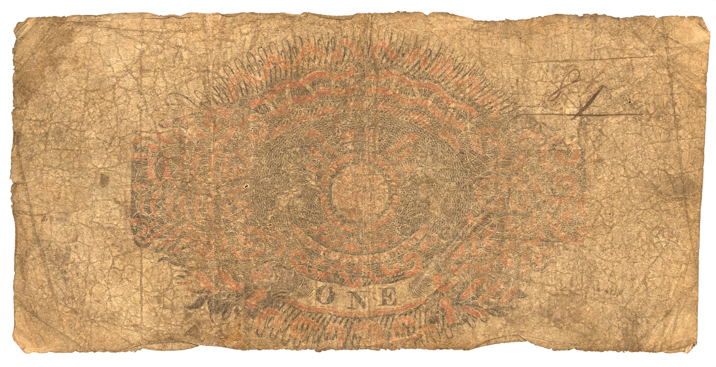 Old Bank, Staffordshire 1844 £5 banknote Outing 1525d