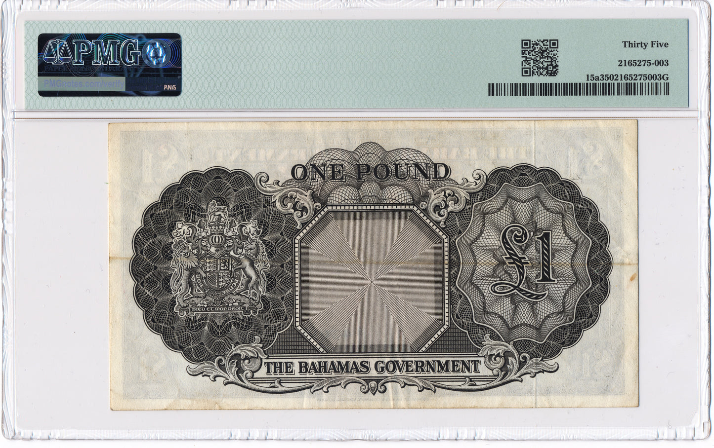 BAHAMAS P.15a 1953 £1 A/1 Choice VF 35