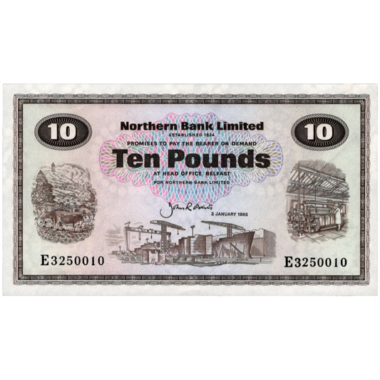 NORTHERN IRELAND P.189e NI624e 1985 Northern Bank £10 AUNC