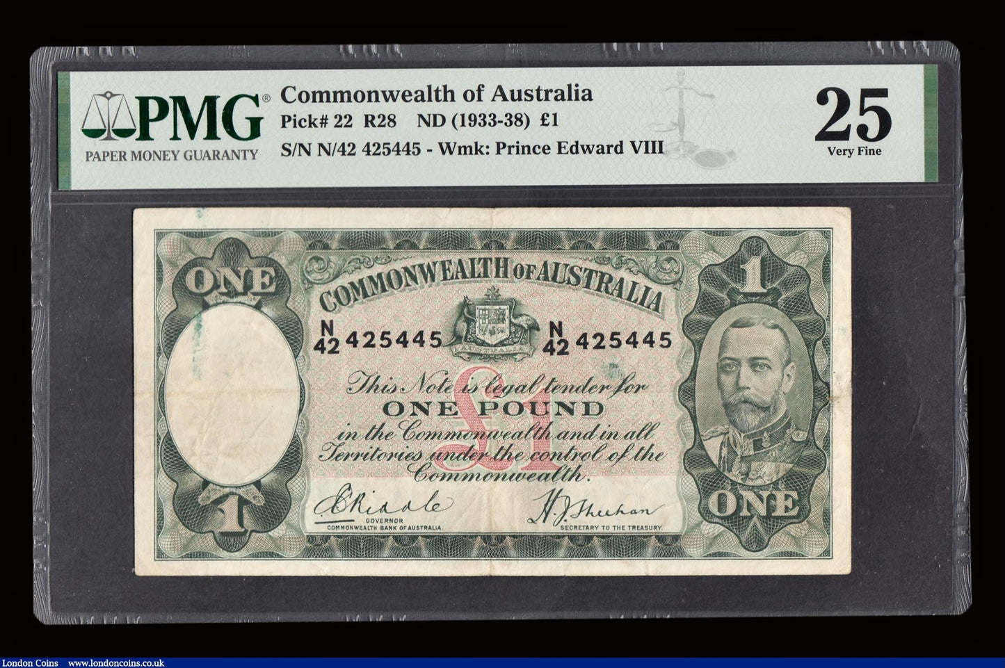 AUSTRALIA P.22 1933-1938 1 Pound VF 25