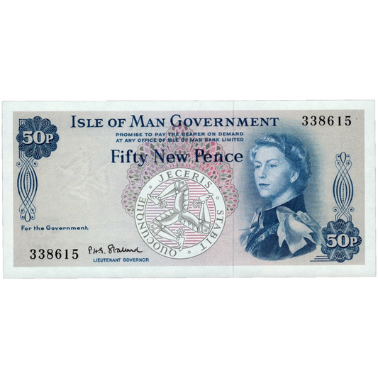 ISLE OF MAN P.27a IM22 1969-1972 50p No prefix UNC