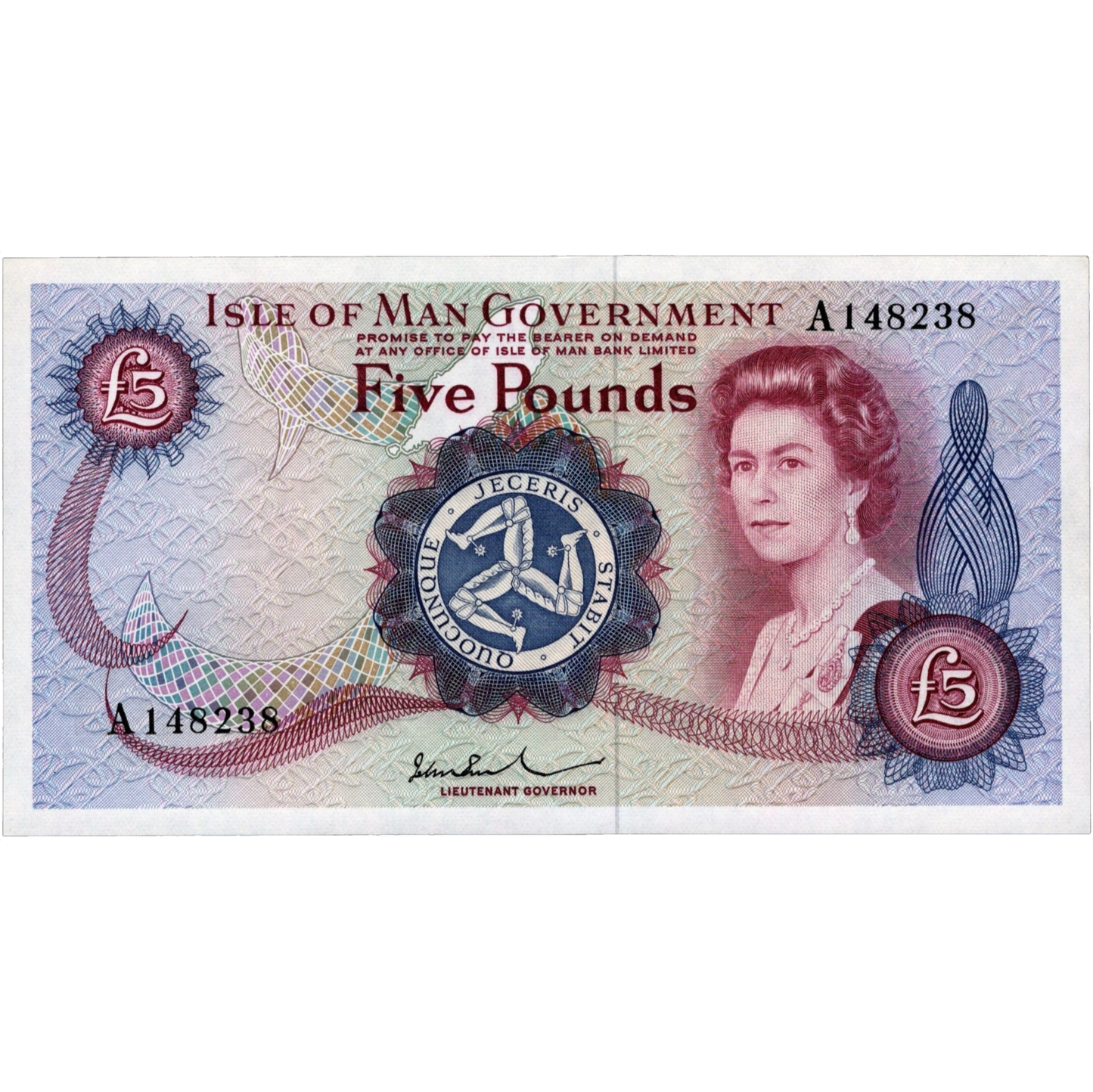 ISLE OF MAN P.35Aa IM43b 1979-1991 £5 GEF