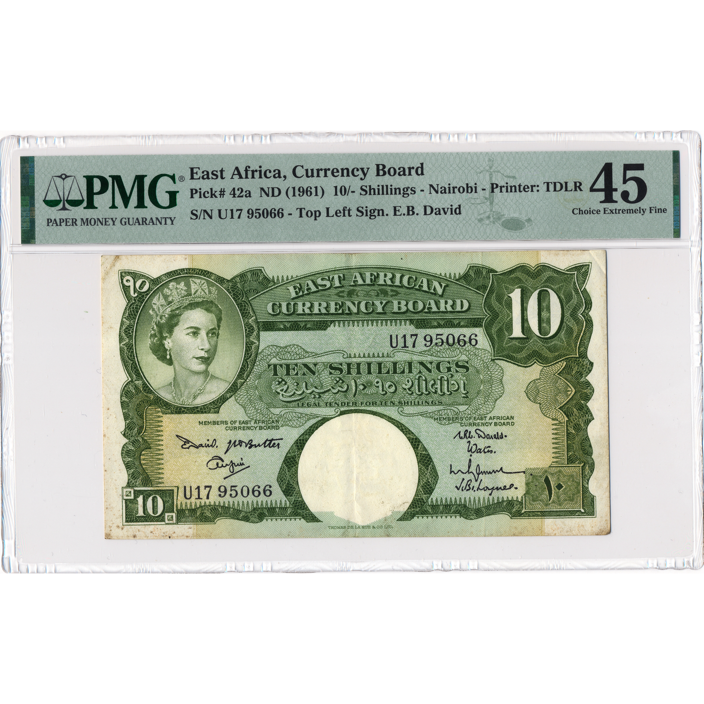 EAST AFRICA P.42a 1961 10 Shillings Choice EF45