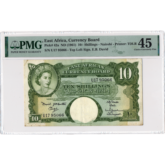 EAST AFRICA P.42a 1961 10 Shillings Choice EF45