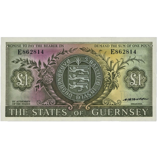 GUERNSEY P.45b GU34b 1969-1980 £1 AUNC
