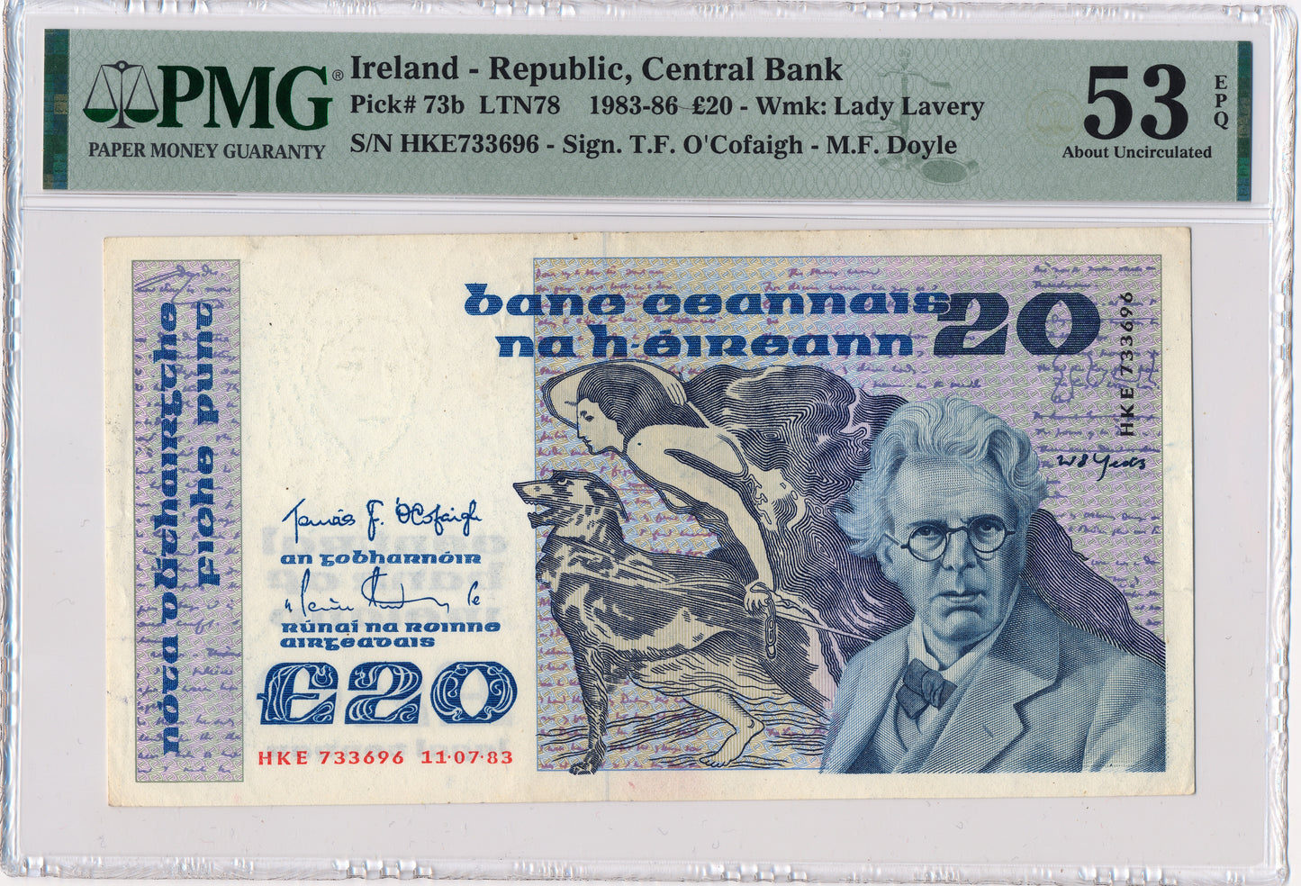 IRELAND P.73b E149 1983 £20 AUNC 53 EPQ