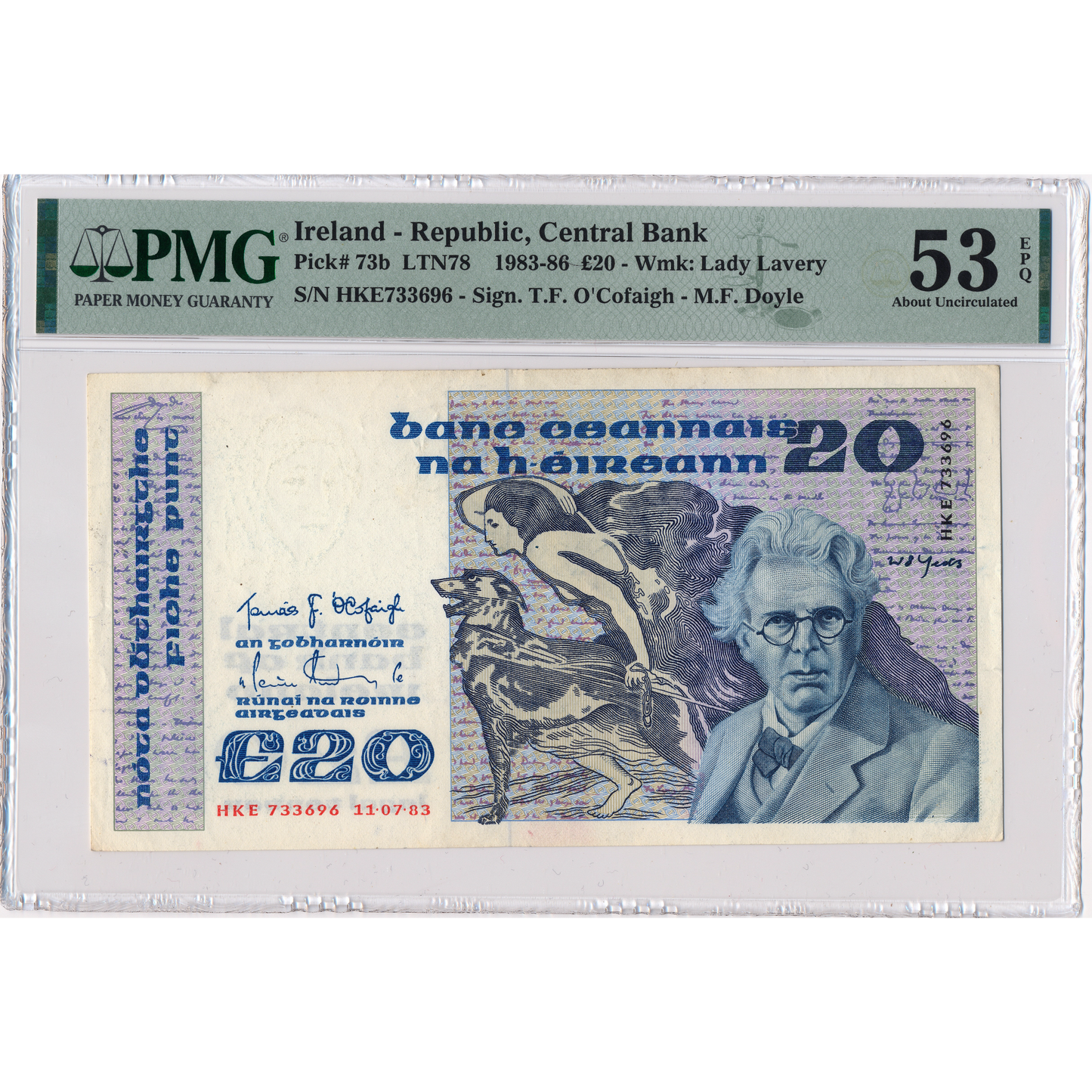 IRELAND P.73b E149 1983 £20 AUNC 53 EPQ