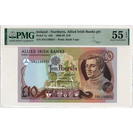 NORTHERN IRELAND P.7a NI.107 1987 Allied Irish Bank £10 AUNC 55 EPQ