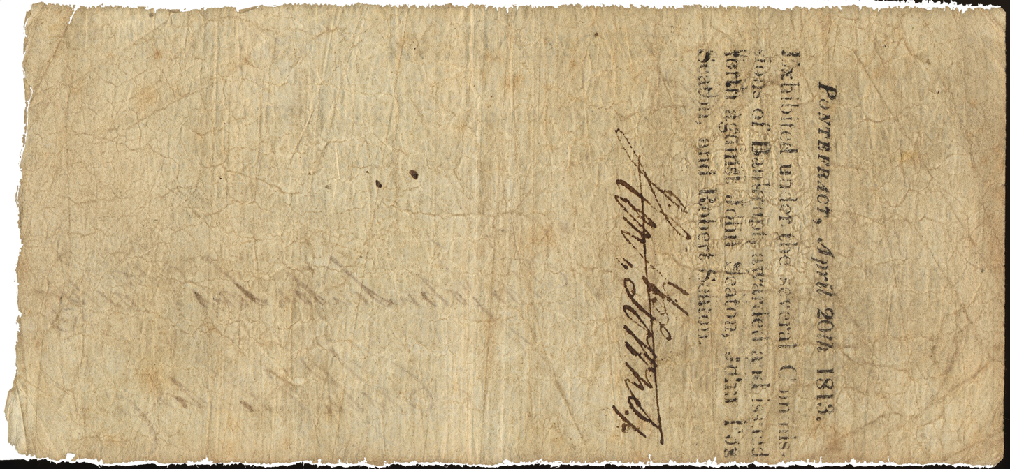 Pontefract Bank 1809 1 Guinea banknote Outing 1723e