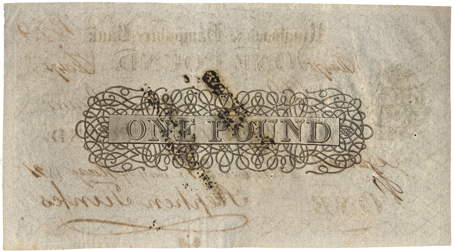 Ringwood & Hampshire Bank 1821 £1 banknote Outing 1788b