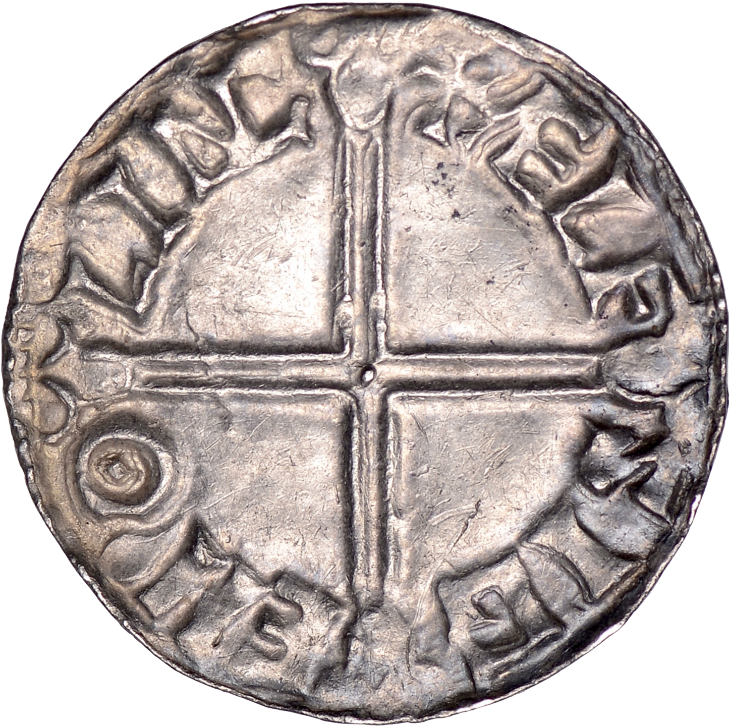 978-1003 AETHELRED II Silver Penny Long cross type N774 S.1151 EF
