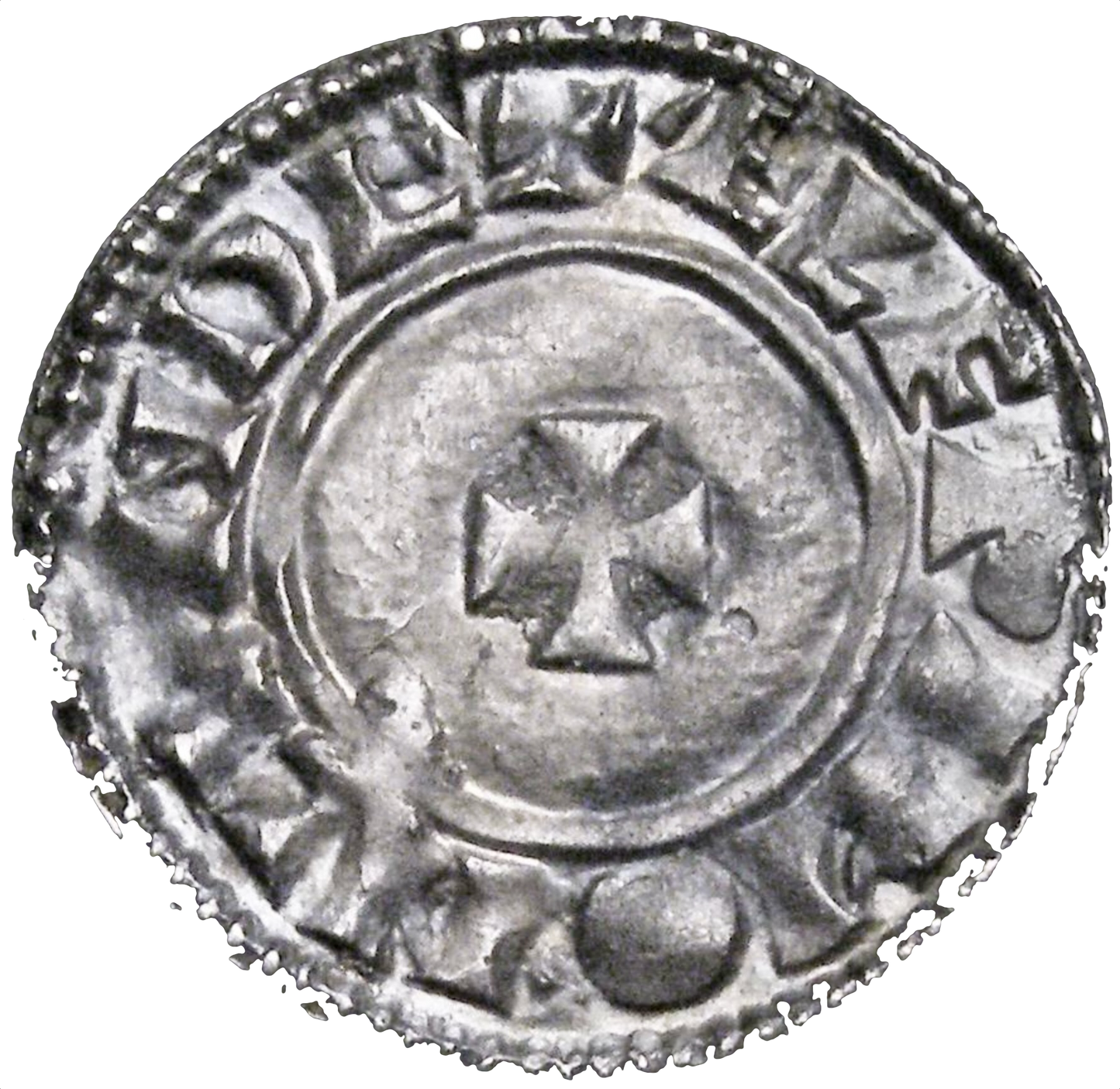 1042-1066 EDWARD THE CONFESSOR Silver Penny Radiate Small Cross type S.1173 EF