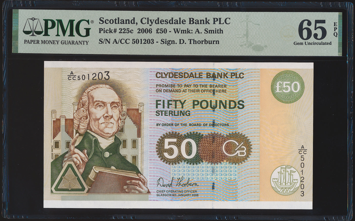 SCOTLAND P.225c SC364 2006 Clydesdale Bank £50 GEM UNC 65 EPQ