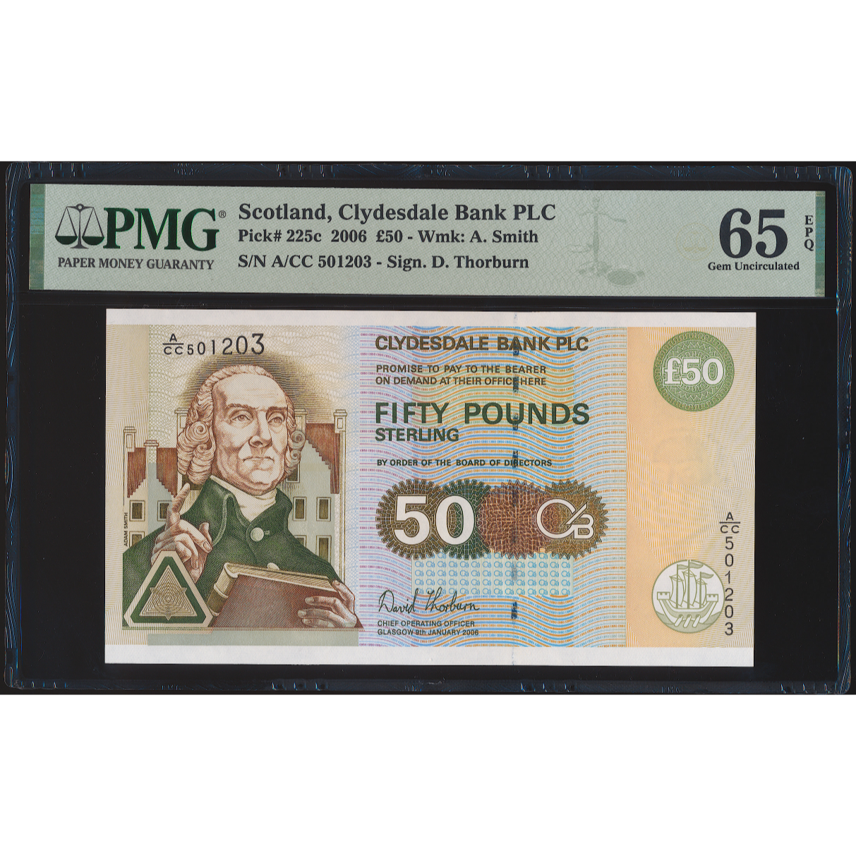 SCOTLAND P.225c SC364 2006 Clydesdale Bank £50 GEM UNC 65 EPQ