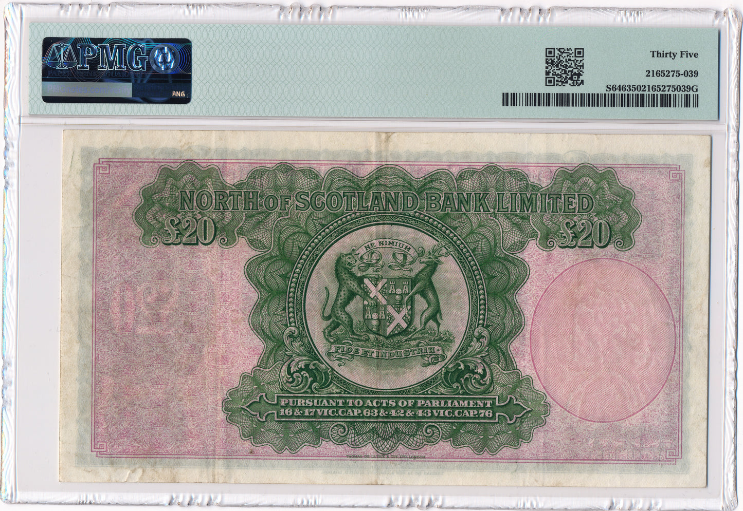 SCOTLAND P.S646 SC717a 1940 North of Scotland Bank £20 Choice VF 35