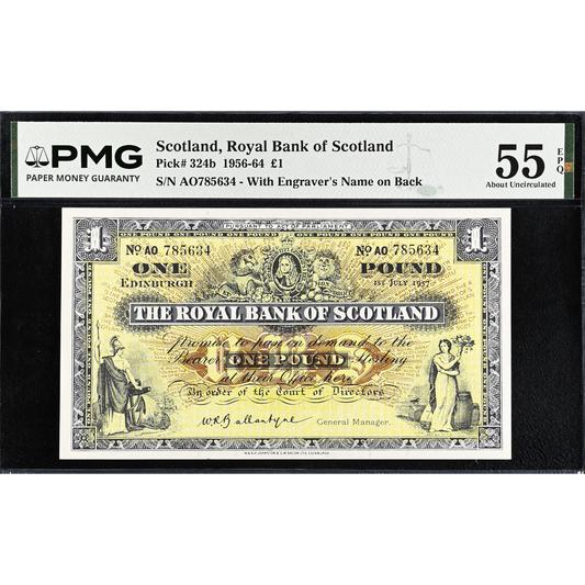 SCOTLAND P.324b SC803 1957 Royal Bank of Scotland £1 AUNC 55 EPQ